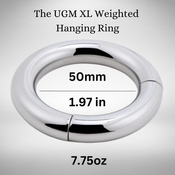 BUY 2 GET 1 FREE | UGM XL Weighted Hanging Penis Ring - Metal Cock Rings for Weighted Traction Training, Hanging Kegels for PC Enlargment, and PC Muscle Pre-Workout Rolling
