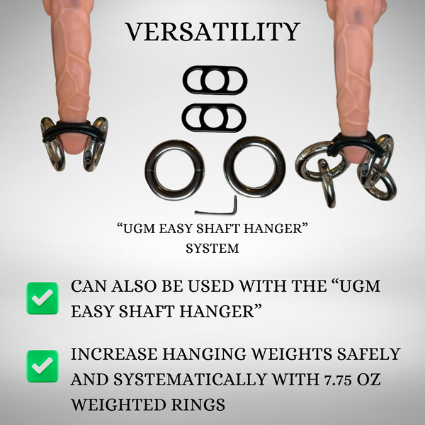 BUY 2 GET 1 FREE | UGM XL Weighted Hanging Penis Ring - Metal Cock Rings for Weighted Traction Training, Hanging Kegels for PC Enlargment, and PC Muscle Pre-Workout Rolling