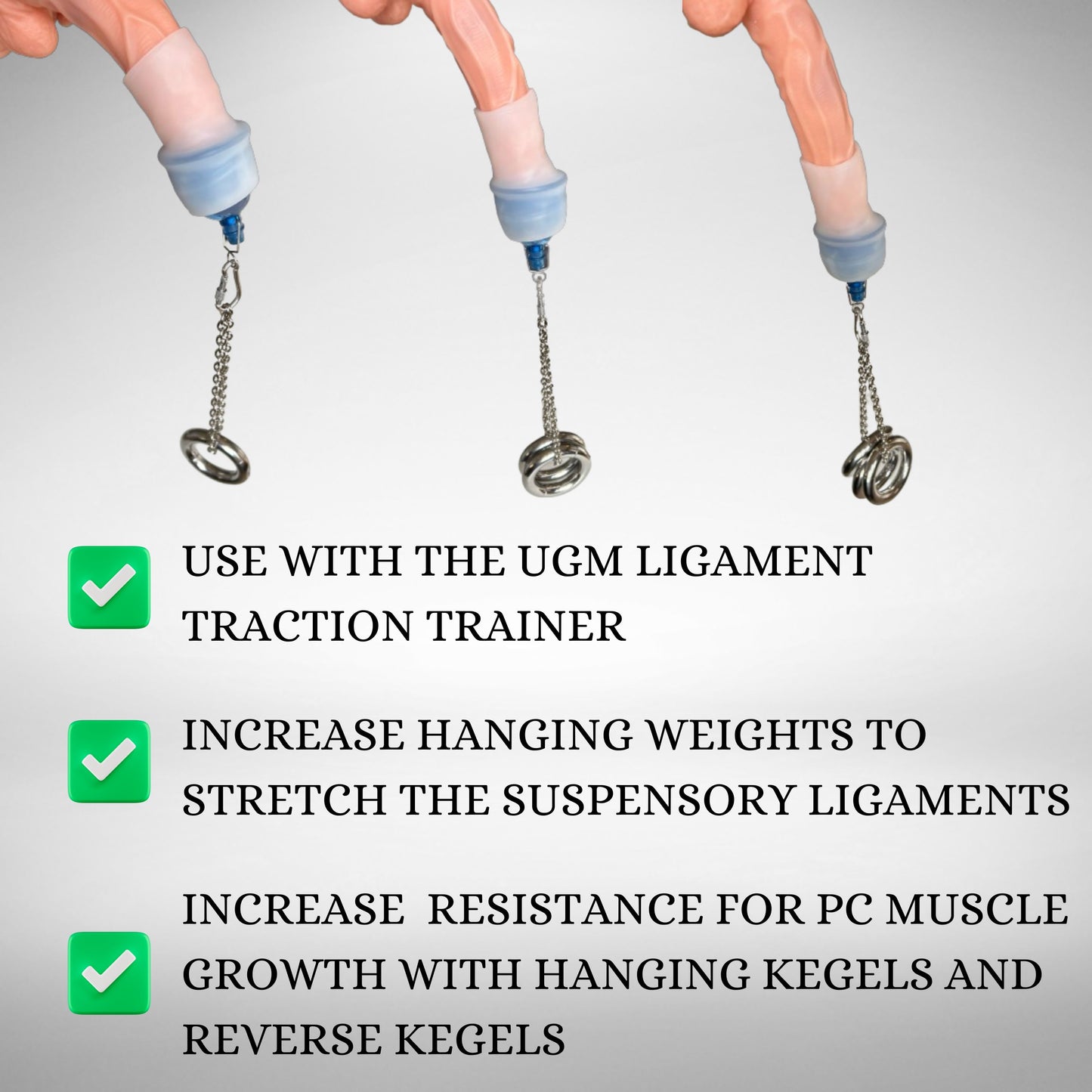 BUY 2 GET 1 FREE | UGM XL Weighted Hanging Penis Ring - Metal Cock Rings for Weighted Traction Training, Hanging Kegels for PC Enlargment, and PC Muscle Pre-Workout Rolling